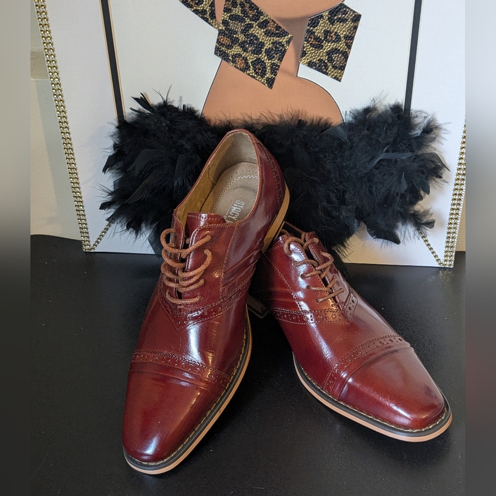 Stacy Adams NWOB Cognac Memory Foam Leather Shoes